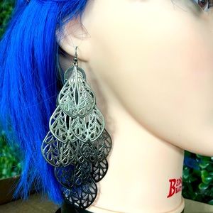 Y2K Metal Segmented Drop Earrings